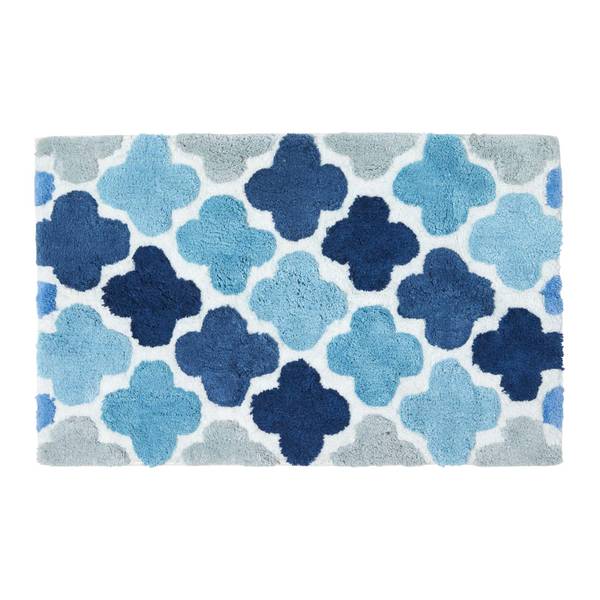 Tapis bain BT1328 Bleu - Coton - 50 x 1 x 80 cm
