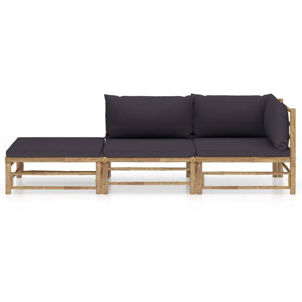Garten-Lounge-Set 3009675-2 3-teilig Grau - Polyester - 65 x 30 x 65 cm