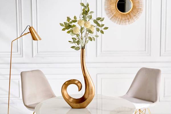 Vase WAVE Gold - Aluminium - 26 x 47 x 8 cm