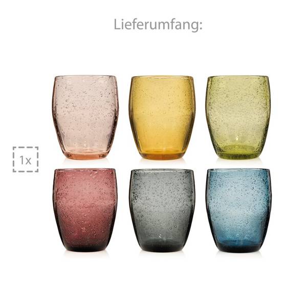 6-tlg. Trinkgläser Set London Glas - 27 x 12 x 34 cm