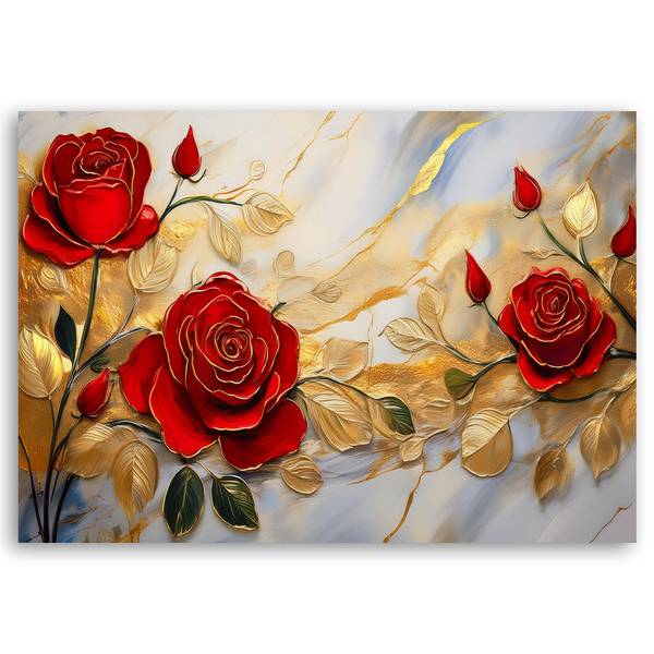 Wandbild rosen blumen marmorhintergrund 120 x 80 cm