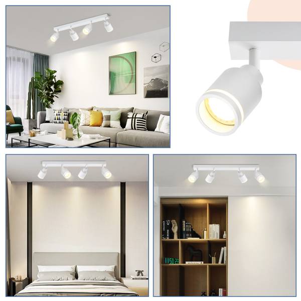 Plafondlamp Lemon II met 4 lichtbronnen wit - metaal - 5 x 16 x 55 cm