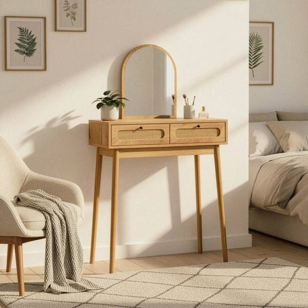 Schminktisch ALIA Braun - Holzwerkstoff - 39 x 140 x 80 cm