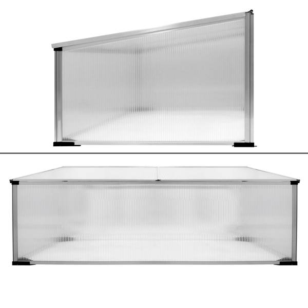 Frühbeet Silber - Metall - Kunststoff - 60 x 40 x 100 cm