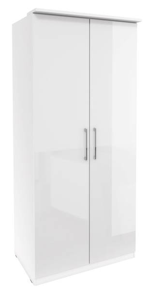 Kleiderschrank OLVERA Weiß - Holzwerkstoff - 90 x 216 x 64 cm