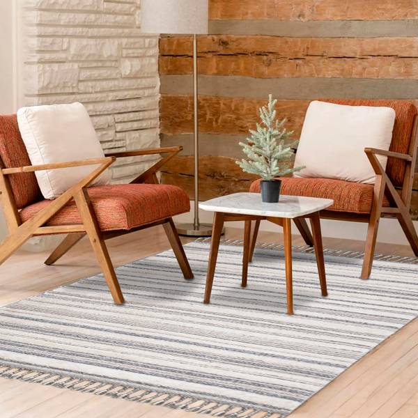 Teppich Kurzflor Frays Grau - Polypropylen - 80 x 1 x 150 cm