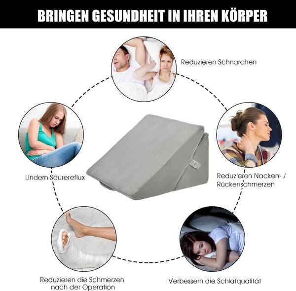 Keilkissen Grau - Textil - 52 x 33 x 55 cm