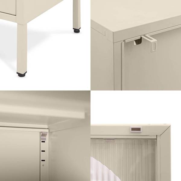 Nachttisch ELIN 2er-Set Beige - Stahl - 50 x 60 x 40 cm