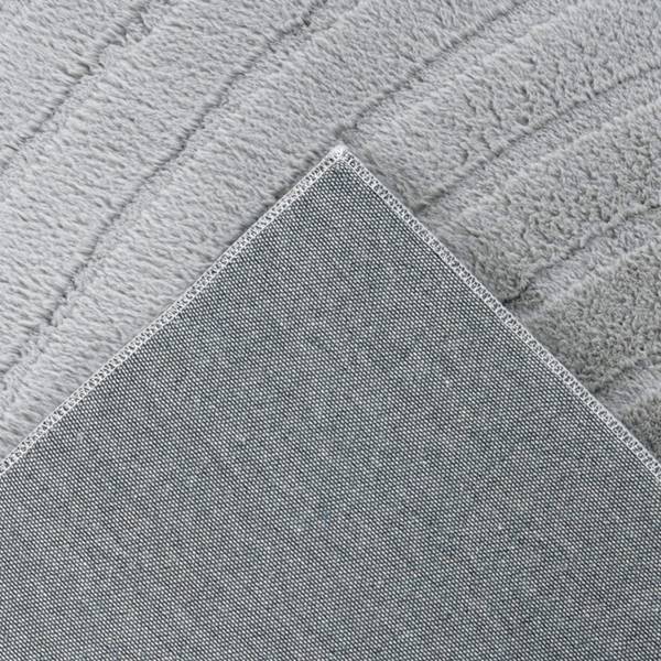 Kurzflor-Teppich Waves Grau - 160 x 230 cm