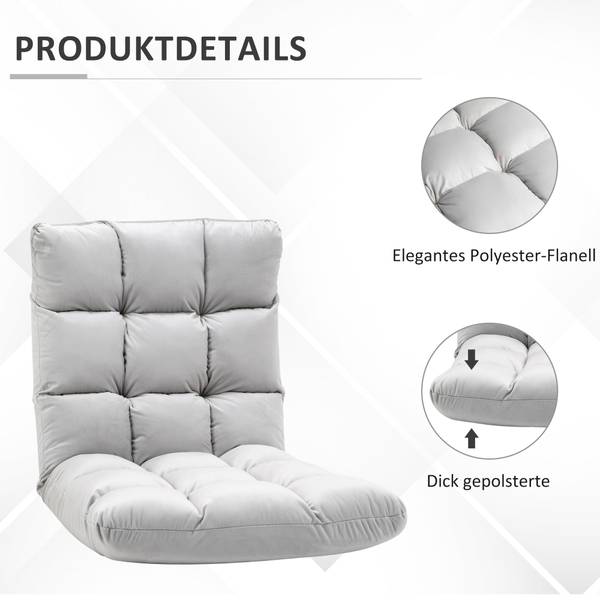Bodensessel 3-in-1 833-908GY Grau - Metall - 71 x 54 x 55 cm