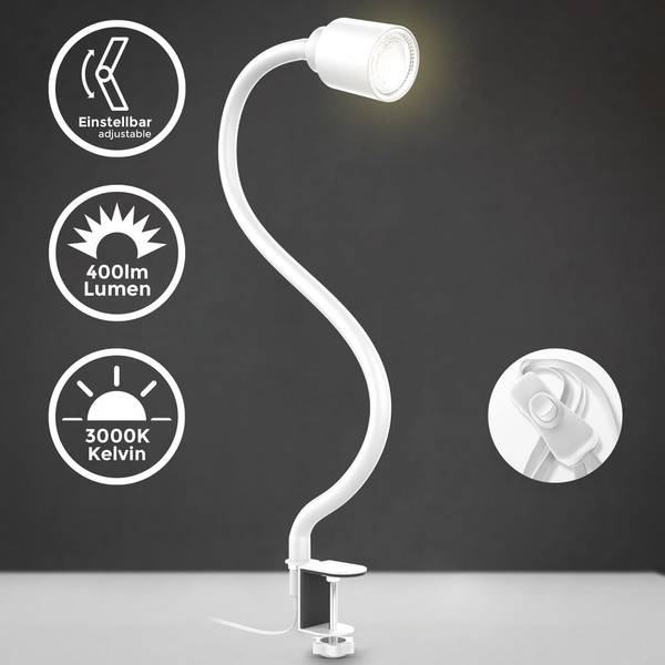 LED Klemmleuchte BKL1356 Weiß