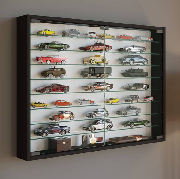 Wandvitrine Mandosa Schwarz - Hochglanz Schwarz