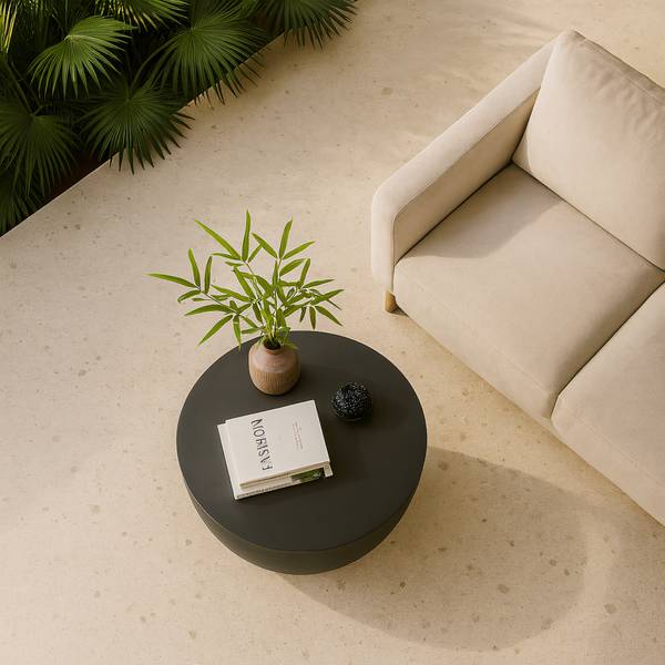 Couchtisch PARNU Schwarz - Stein - 64 x 39 x 64 cm