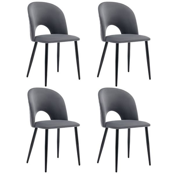 Esszimmer Set BB1755 5tlg Schwarz - Grau