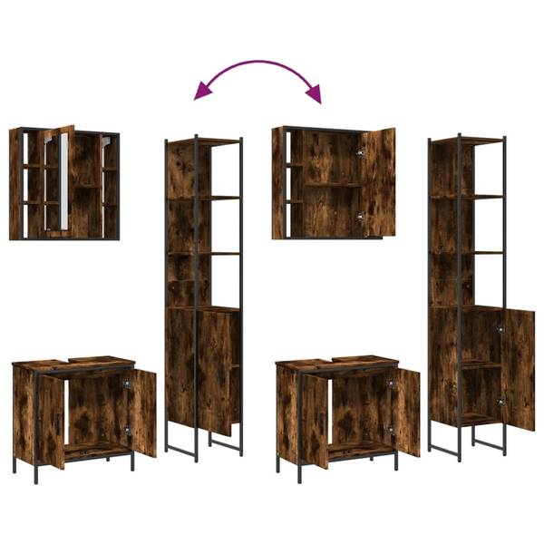 Badmöbel 3033723 3-teilig Braun - Holzwerkstoff - 16 x 60 x 60 cm