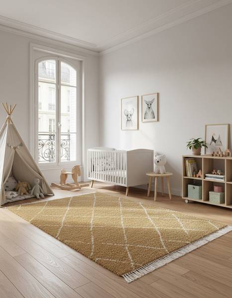 Teppich TIGRIS Gelb - Textil - 160 x 230 x 160 cm