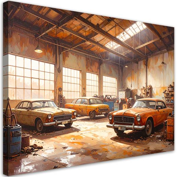 Wandbild Alte Autos 120 x 80 cm