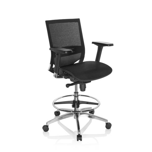 Bürodrehstuhl TOP WORK 78 Schwarz - Netzstoff - 48 x 129 x 57 cm
