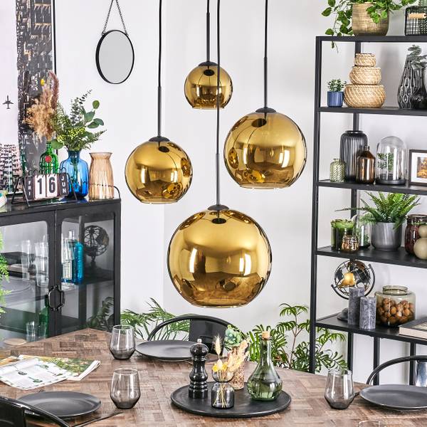 Pendelleuchte Cesaro Gold - Metall - 20 x 147 x 54 cm