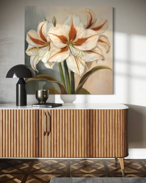 Wandbild blumen lilien natur 60 x 60 cm
