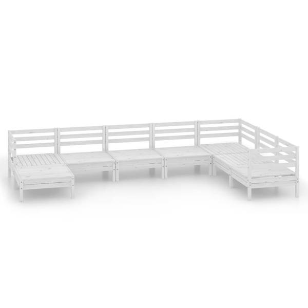 Salon de jardin  3010546 (lot de 8) Blanc - Pin - 64 x 29 x 64 cm
