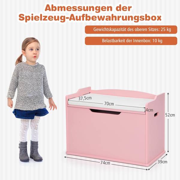 Speelgoeddoos FB32450 roze - plaatmateriaal op houtbasis - 39 x 52 x 74 cm
