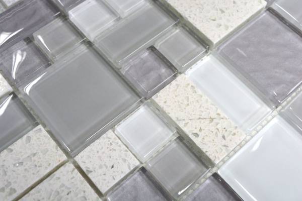 Mosaikfliesen 88-K990 Weiß - Glas - 30 x 30 x 30 cm