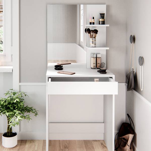 Kaptafel Isabelle 34428 wit - plaatmateriaal op houtbasis - 60 x 140 x 40 cm