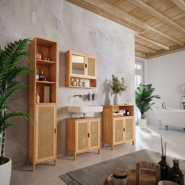 Meuble salle de bain Liora 51646 Vert - Bois manufacturé - 60 x 80 x 29 cm