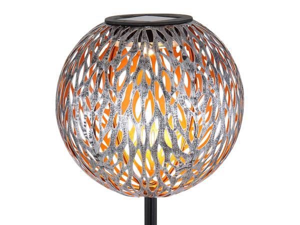 2er Set Solarkugeln Garten, Metall Ø18cm Gold - Silber - Metall - 18 x 54 x 18 cm