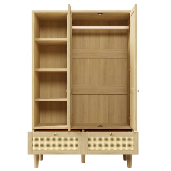 Kleiderschrank NaturWoody Ⅴ Braun - Holzwerkstoff - 50 x 180 x 120 cm