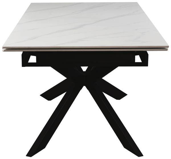 Ausziehtisch LEON Weiß - Keramik - Metall - 260 x 76 x 90 cm