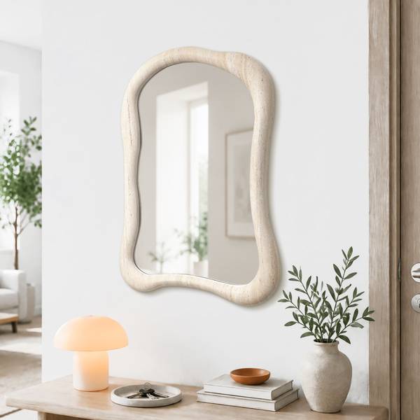 Wandspiegel HTA0399 Beige - Holzwerkstoff - Glas - 50 x 4 x 71 cm