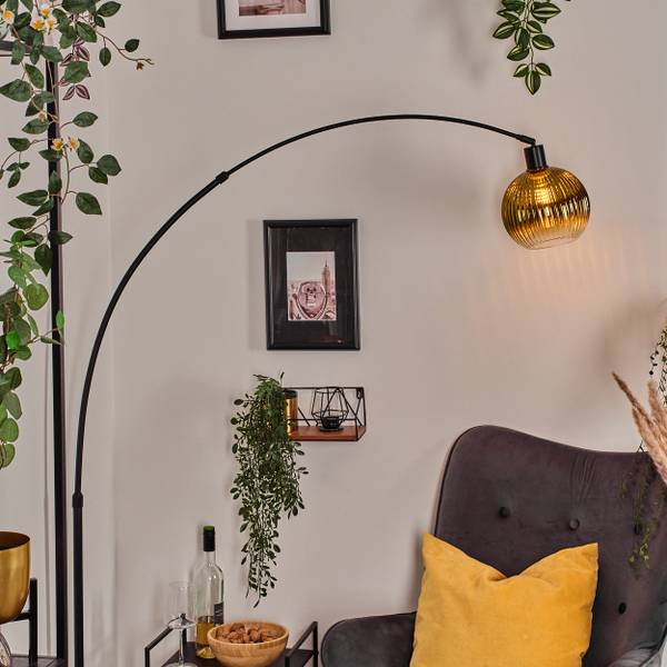 Stehlampe Cesaro Gold - Aluminium - Klarglas - Marmor - 45 x 170 x 143 cm
