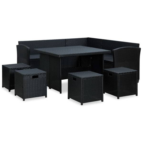 Garten-Sofa-Set 3005114 6-teilig Schwarz