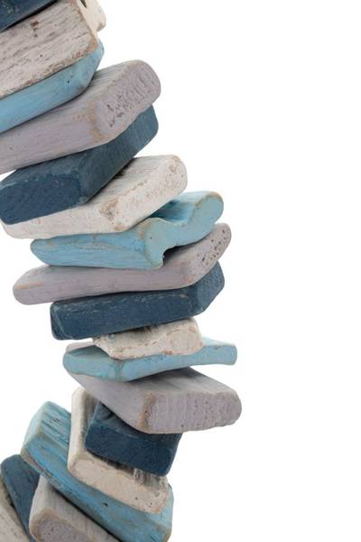 Wanddekoration Cavalluccio Blau - Massivholz - 6 x 55 x 22 cm