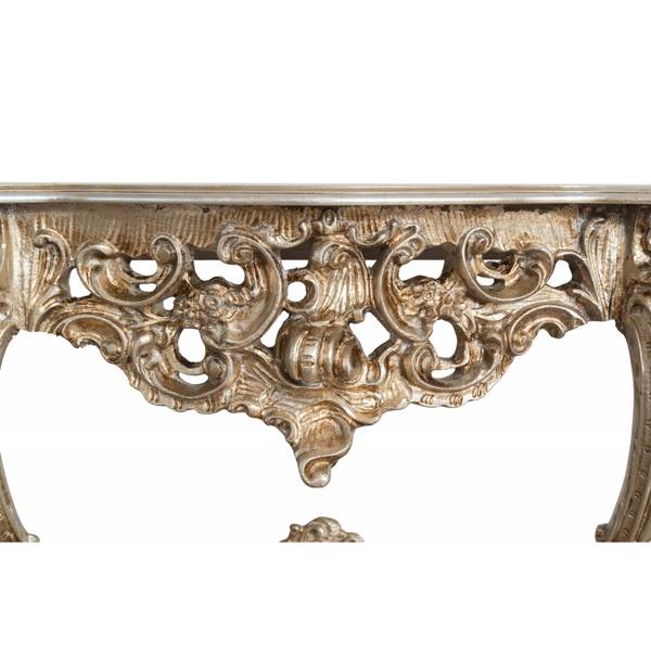 Console Haltafel BAROK II zilver - massief hout - 38 x 87 x 125 cm