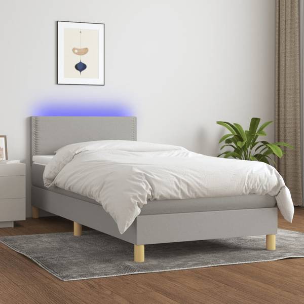 Boxspringbett 3017266 Grau - Holzwerkstoff - 100 x 88 x 203 cm