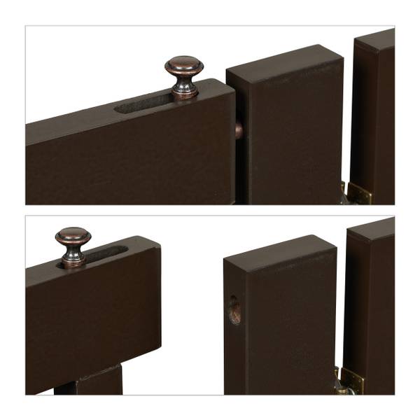Braunes Absperrgitter mit Tür 4-teilig Braun - Holzwerkstoff - 207 x 70 x 30 cm
