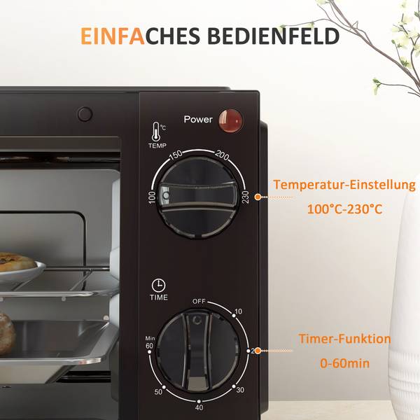 Minibackofen 800-088V90BK Schwarz