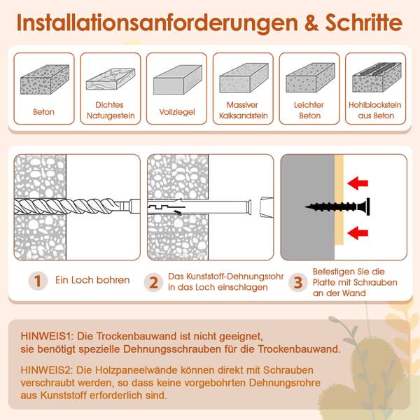 Kletterwand BH32563ZMDE(6-tlg.) Braun - Holzwerkstoff - 33 x 20 x 44 cm
