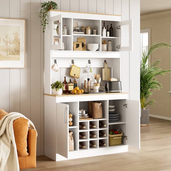 Sideboard Eurynom Ⅶ Marron - Blanc - Bois manufacturé - 106 x 175 x 39 cm