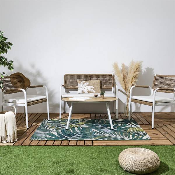 Outdoorteppich MONSTERA KING Grün - Kunststoff - 120 x 1 x 170 cm