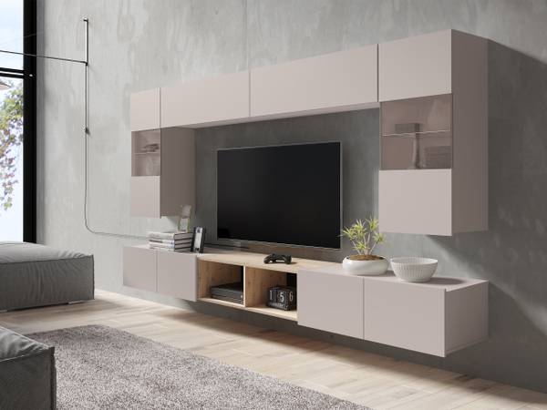 Wohnwand Calabrini XXIV Beige - Eiche