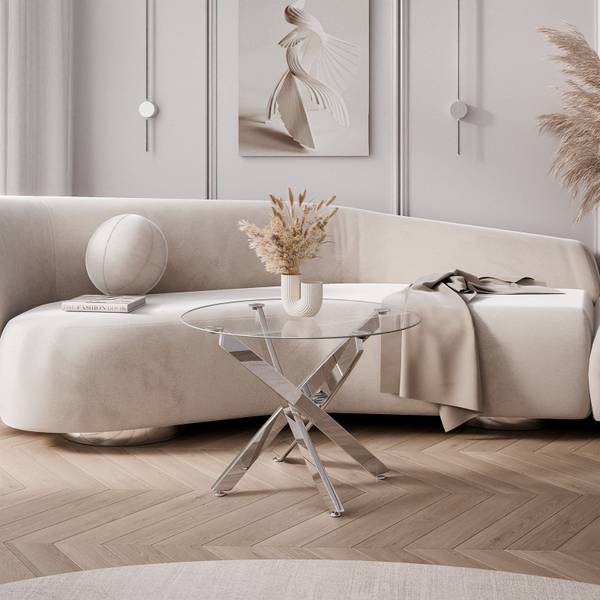 Couchtisch BEIRA Silber - Durchsichtig