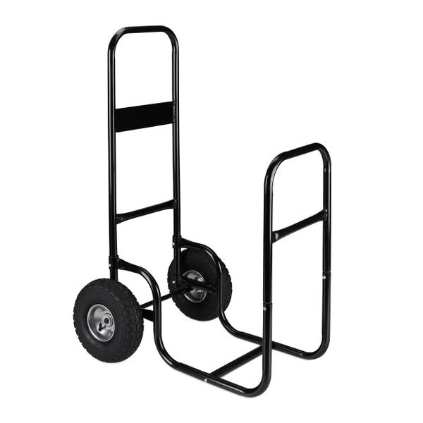 Kaminholzwagen aus Stahl Schwarz - Stahl - 53 x 107 x 69 cm