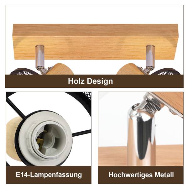 Deckenstrahler Thali Schwarz - Weiß - 16 x 19 x 42 cm