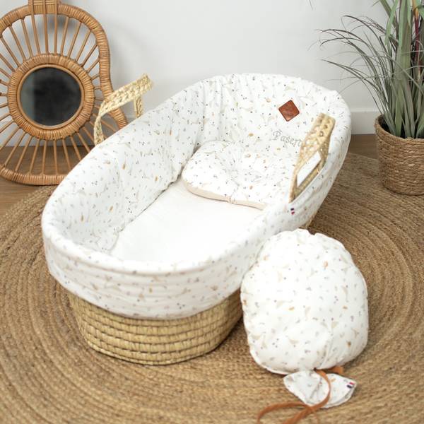 Moseskorb Sidonia Beige - Textil - 42 x 26 x 84 cm