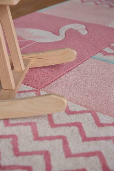 Kinderteppich Fruity Flamingo Pink - Polyester - 130 x 2 x 190 cm