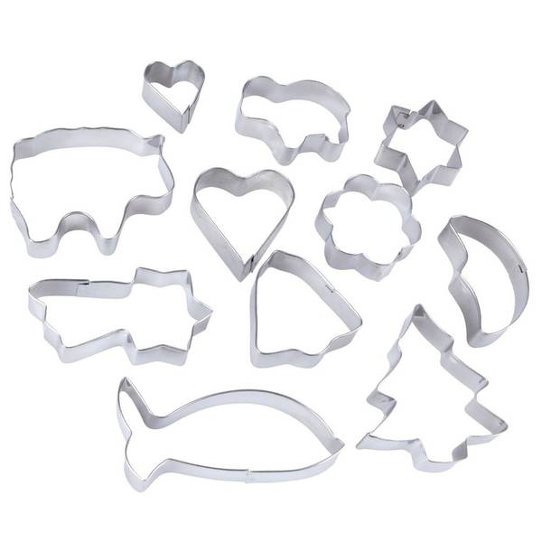 Ausstechformen 10er Set 259352 Silber - Metall - 8 x 18 x 18 cm